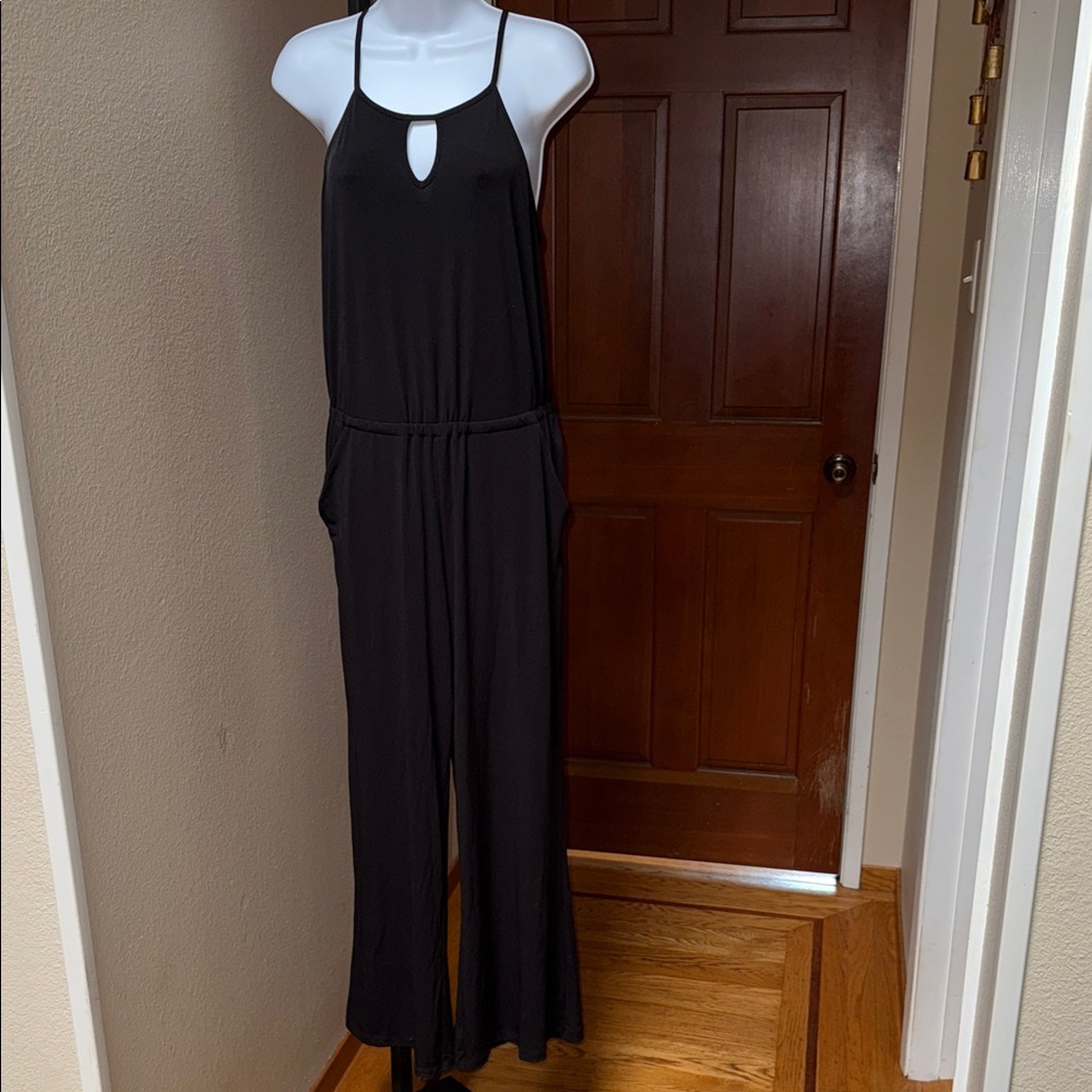 Goldray Chic Black Sleeveless Spaghetti Strap Wide-leg Jumpsuit Women’s Size M